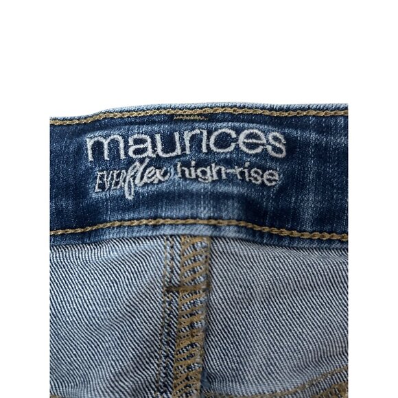 Maurices Everflex High-Rise Distressed Button-Fly Jean Frayed Hems Women 16 1818 - Picture 4 of 5
